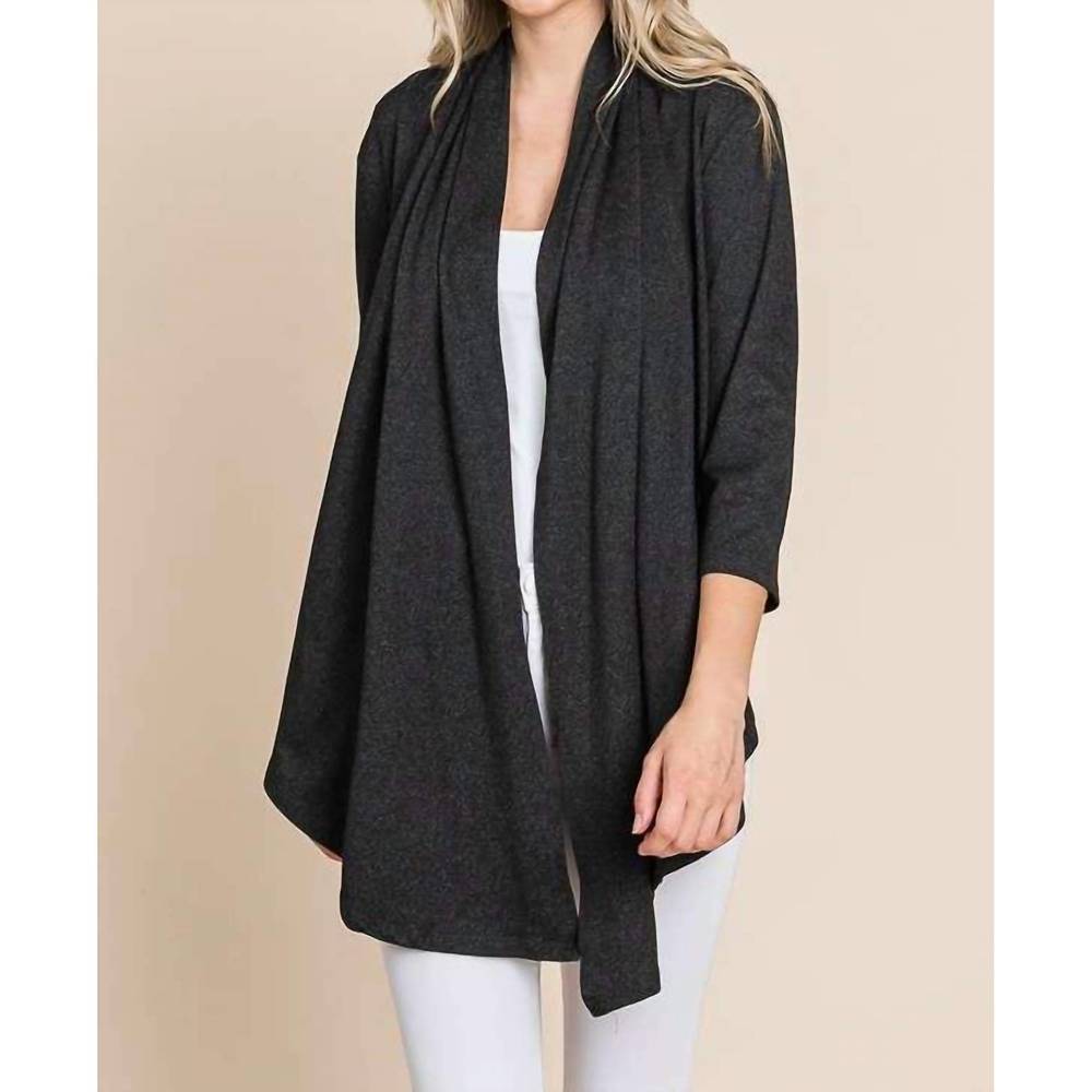 NEW CULTURE CODE open front cardigan in charcoal